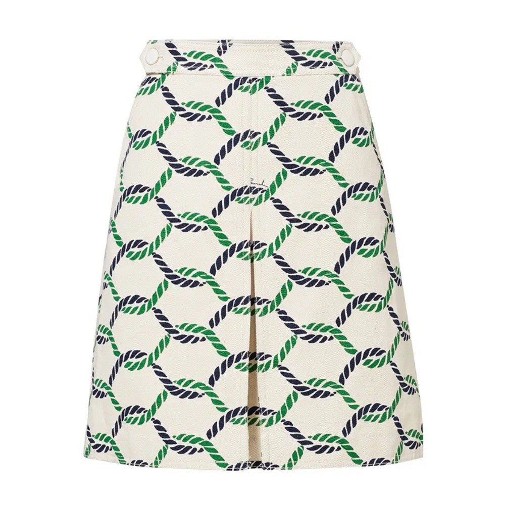 Tory Burch Green Printed Tier Skirt